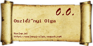 Oszlányi Olga névjegykártya